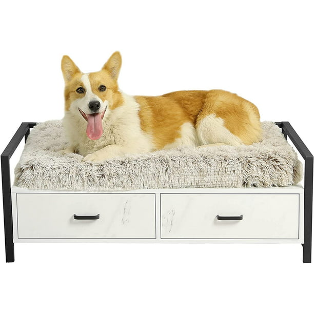 Sizes Modern Style Wood and Iron Frame Dogs Furniture with Drawer for Small Animals and Styles Indoor Outdoor MSMASK Cat Dog Beds Sofas Multiple Colors